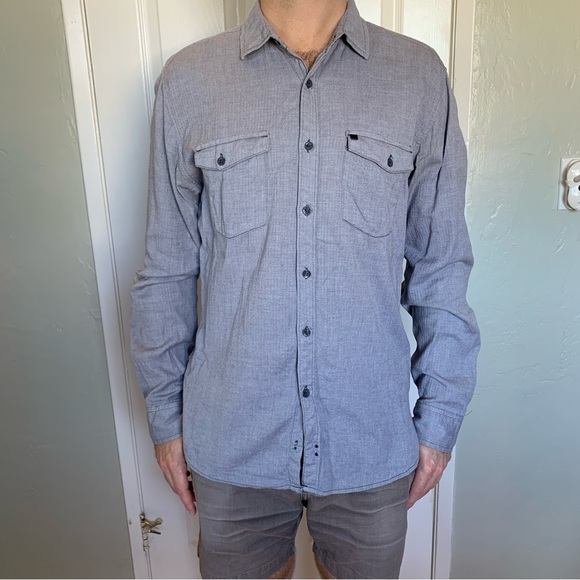 3 for $20 KR3W men’s button up shirt, light blue, small - Picture 2 of 8